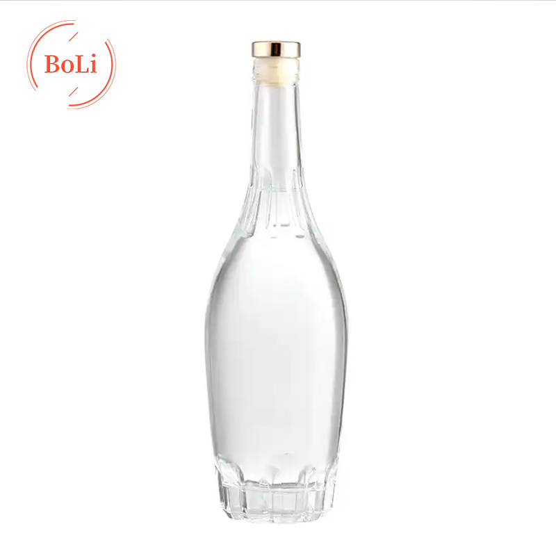 Round patterned base white material glass bottle empty bottle 700ml