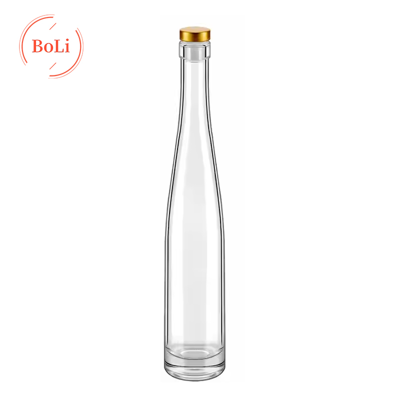 12 oz/375ml glass transparent wine bottle with sealing cap