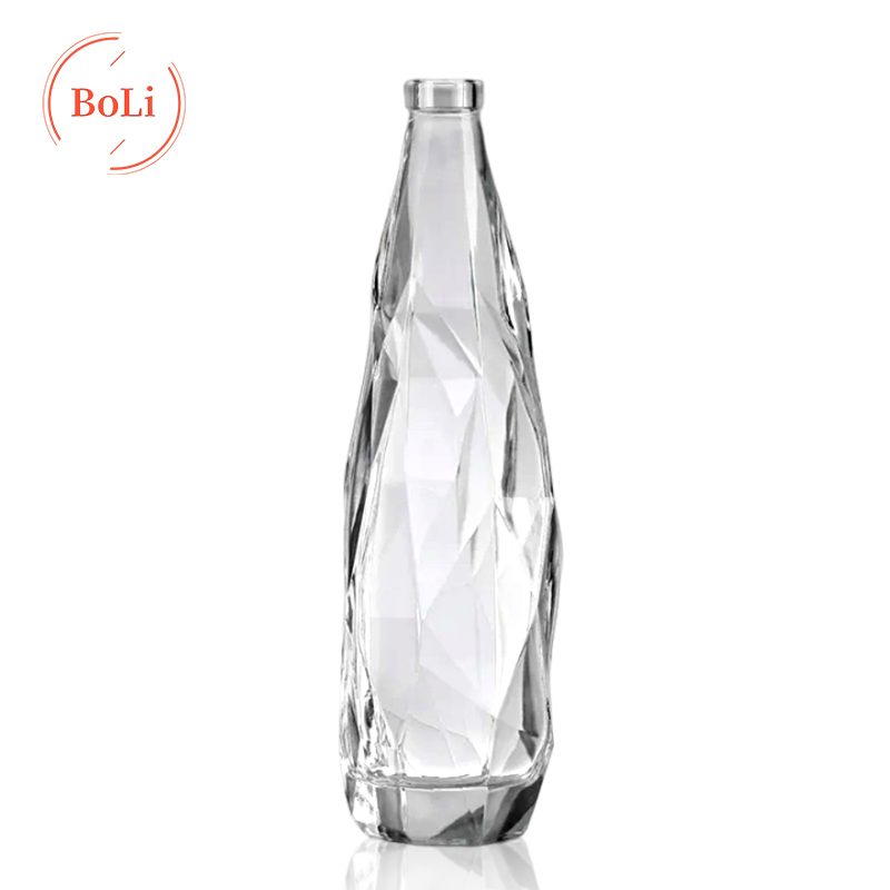 Free Sample Custom Logo Luxury Clear Water Bottle Glass Bottle 330ml 500ml 550ml With Lid