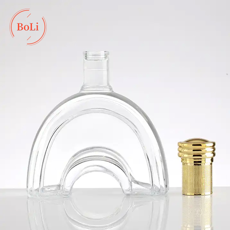 High Quality Transparent Wholesale Brandy 700ml Brandy Vodka Whisky Glass Bottle