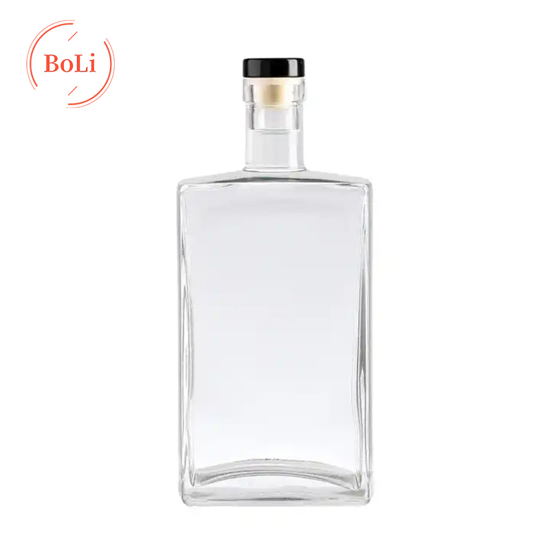 Customizable Whisky Square Bottle, Super Flint High Transparency Glass Whisky Bottle