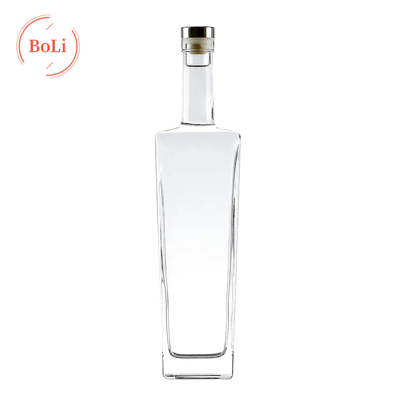 Long Necked Rectangular Square Retro Quality Wholesale With Different Sizes Of 500ml, 700ml, 750ml Bottles, Glass Beverage And Wine Bottles