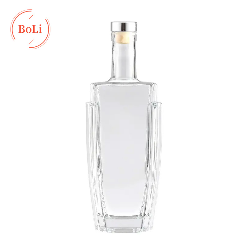 High End Transparent 500ml Vodka Whiskey Glass Bottle With Lid Brandy Glass Bottle