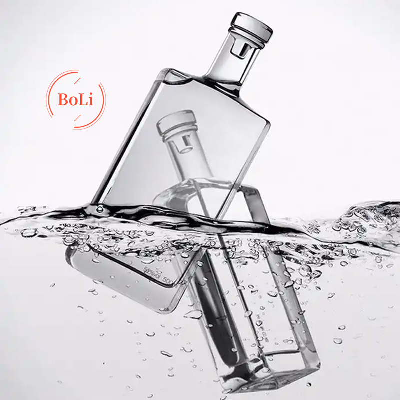 500ml square bottle whisky gin vodka round glass bottle Baijiu alcoholic beverage glass bottle