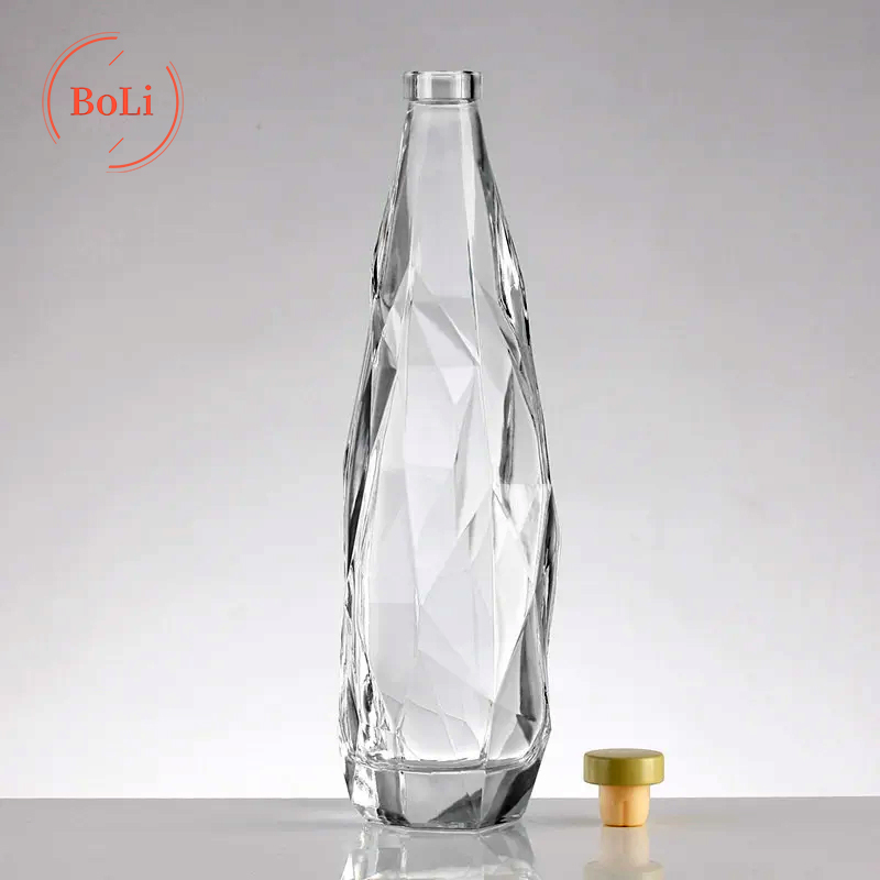 Diamond Shape Soda Juice Minerial Water Glass Bottle